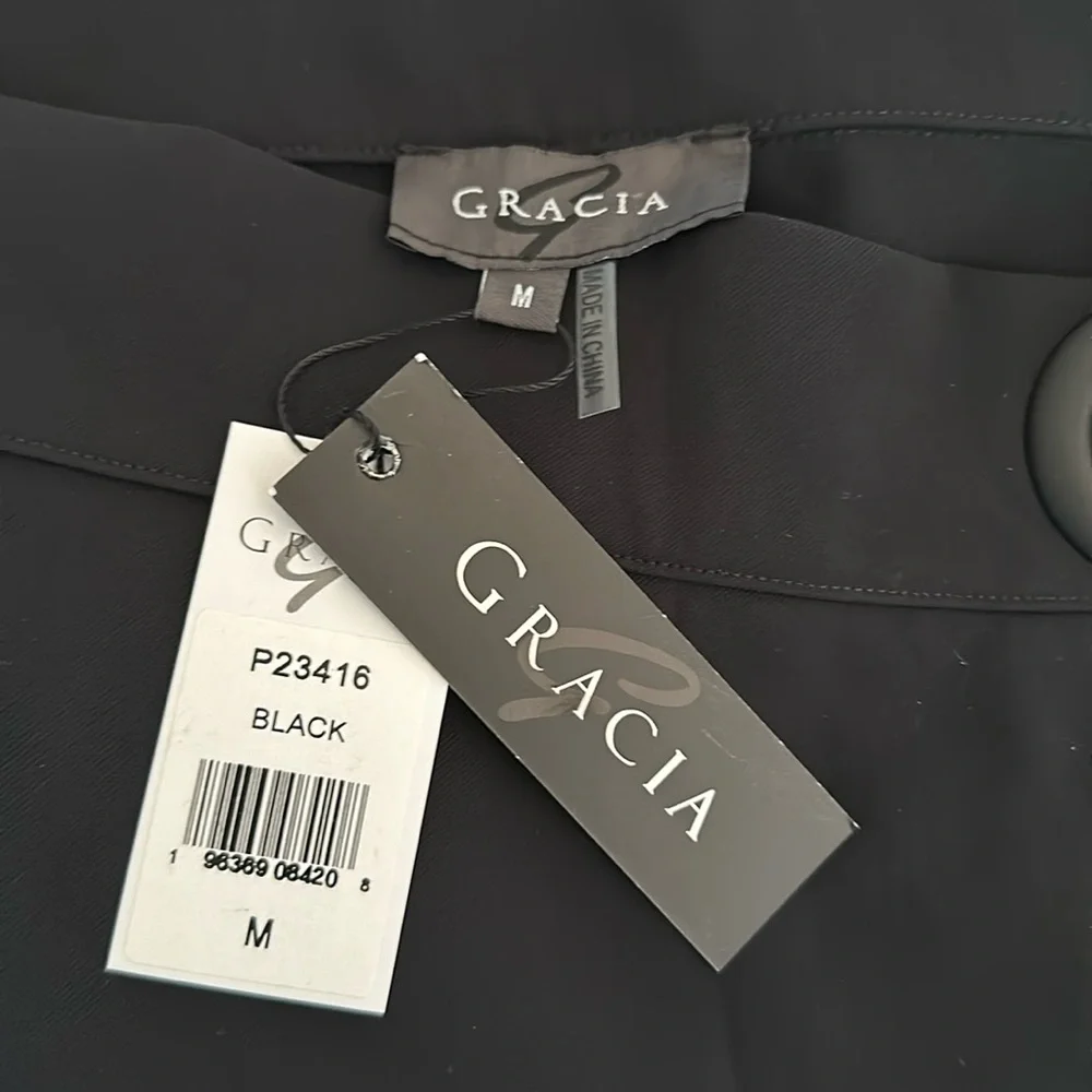 NWT Gracia black wide leg wrap pants. Size medium - Picture 4 of 4